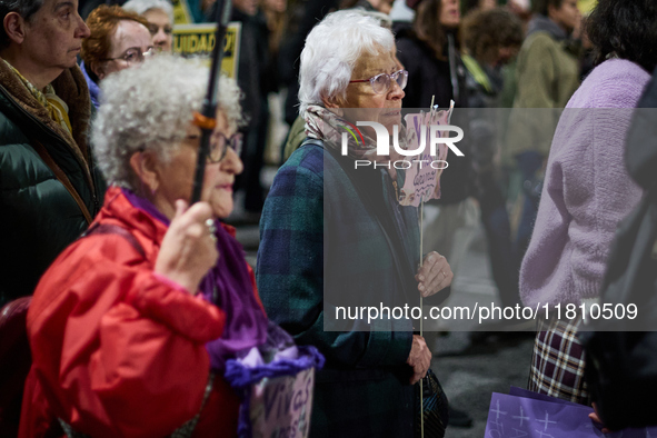 A feminist demonstration takes place in Madrid, Spain, on November 25, 2024. 