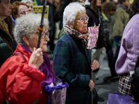 A feminist demonstration takes place in Madrid, Spain, on November 25, 2024. (