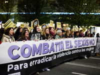 A feminist demonstration takes place in Madrid, Spain, on November 25, 2024. (