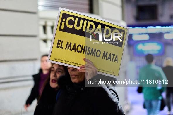 A feminist demonstration takes place in Madrid, Spain, on November 25, 2024. 