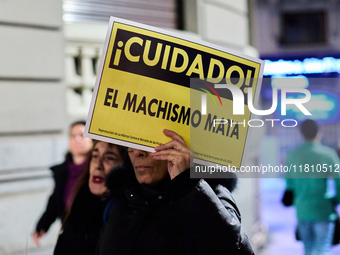 A feminist demonstration takes place in Madrid, Spain, on November 25, 2024. (