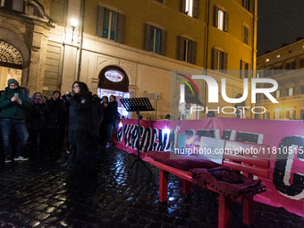 Participants gather for the demonstration on the occasion of the International Day for the Elimination of Violence against Women outside Mon...