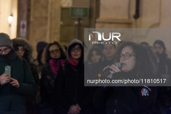 Participants gather for the demonstration on the occasion of the International Day for the Elimination of Violence against Women outside Mon...