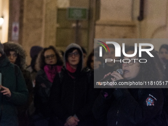 Participants gather for the demonstration on the occasion of the International Day for the Elimination of Violence against Women outside Mon...