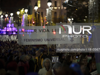 International Day for the Elimination of Violence against Women takes place in Madrid, Spain, on November 25, 2024. (