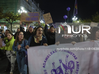 The demonstration for the International Day for the Elimination of Violence against Women takes place in the streets of Santander, Spain, on...