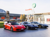 A general view of a Ferrari car is on display during the Milano AutoClassica fair at Rho Fieramilano in Milan, Italy, on November 17, 2024....