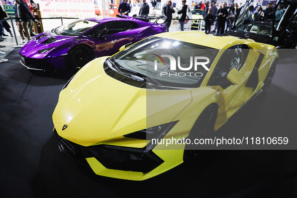 A general view of a Lamborghini car is on display during the Milano AutoClassica fair at Rho Fieramilano in Milan, Italy, on November 17, 20...