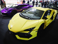 A general view of a Lamborghini car is on display during the Milano AutoClassica fair at Rho Fieramilano in Milan, Italy, on November 17, 20...