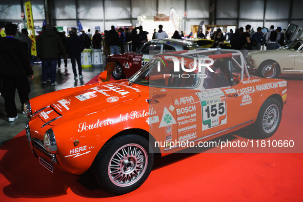 A general view of an Alfa Romeo car is on display during the Milano AutoClassica fair at Rho Fieramilano in Milan, Italy, on November 17, 20...