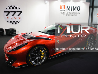 A general view of a Ferrari car is on display during the Milano AutoClassica fair at Rho Fieramilano in Milan, Italy, on November 17, 2024....