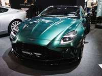 A general view of an Aston Martin car is on display during the Milano AutoClassica fair at Rho Fieramilano in Milan, Italy, on November 17,...