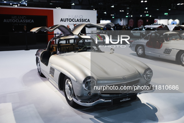 A general view of a BMW car is on display during the Milano AutoClassica fair at Rho Fieramilano in Milan, Italy, on November 17, 2024 