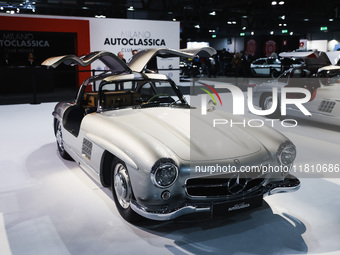 A general view of a BMW car is on display during the Milano AutoClassica fair at Rho Fieramilano in Milan, Italy, on November 17, 2024 (