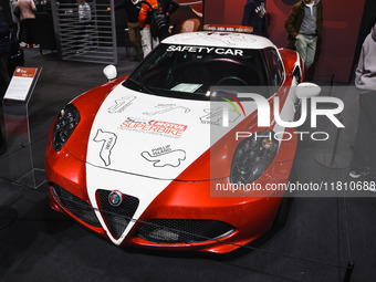 A general view of an Alfa Romeo car is on display during the Milano AutoClassica fair at Rho Fieramilano in Milan, Italy, on November 17, 20...