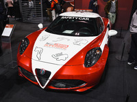 A general view of an Alfa Romeo car is on display during the Milano AutoClassica fair at Rho Fieramilano in Milan, Italy, on November 17, 20...