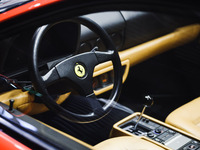 A general view of a Ferrari car is on display during the Milano AutoClassica fair at Rho Fieramilano in Milan, Italy, on November 17, 2024....