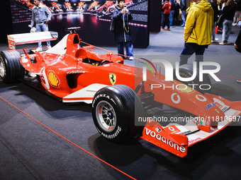 A general view of a Ferrari car is on display during the Milano AutoClassica fair at Rho Fieramilano in Milan, Italy, on November 17, 2024....