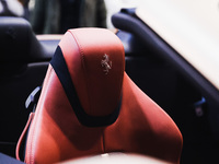 A general view of a Ferrari car is on display during the Milano AutoClassica fair at Rho Fieramilano in Milan, Italy, on November 17, 2024....