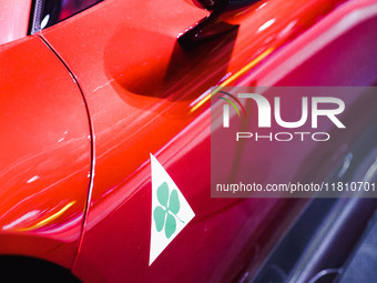 A general view of an Alfa Romeo car is on display during the Milano AutoClassica fair at Rho Fieramilano in Milan, Italy, on November 17, 20...