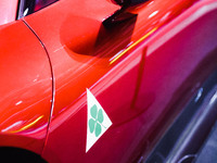 A general view of an Alfa Romeo car is on display during the Milano AutoClassica fair at Rho Fieramilano in Milan, Italy, on November 17, 20...