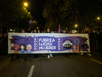 Thousands of people take to the streets of Madrid, Spain, on November 25, 2024, during the demonstration organized by the 8M Commission on t...