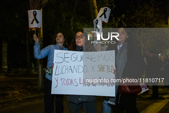 Thousands of people take to the streets of Madrid, Spain, on November 25, 2024, during the demonstration organized by the 8M Commission on t...