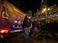 Thousands of people take to the streets of Madrid, Spain, on November 25, 2024, during the demonstration organized by the 8M Commission on t...