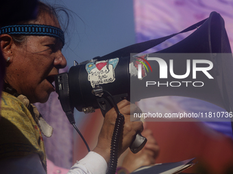 Mothers, relatives of missing persons and victims of femicide, feminist groups, and various organizations protest in various streets of Mexi...