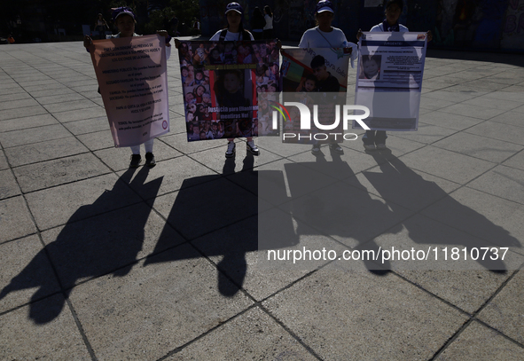 Mothers, relatives of missing persons and victims of femicide, feminist groups, and various organizations protest in various streets of Mexi...