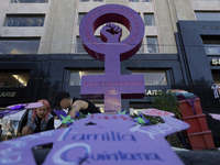 View of Antimonumenta where mothers, relatives of missing persons and victims of femicide, feminist collectives, and various organizations p...