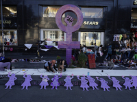 View of Antimonumenta where mothers, relatives of missing persons and victims of femicide, feminist collectives, and various organizations p...