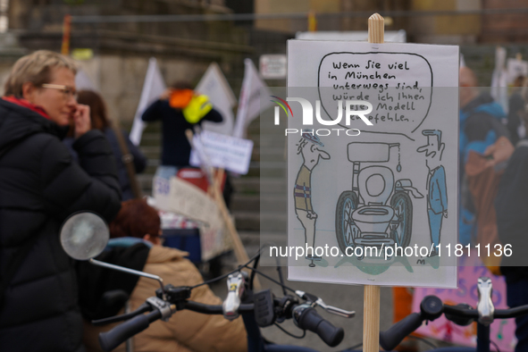 A poignant moment occurs during a demonstration for the rights of people with disabilities in Munich, Germany, on October 25, 2024. The Disa...