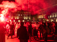 During the International Day for the Elimination of Violence Against Women, people march in a protest organized by ''Non una di meno'' and o...