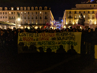 During the International Day for the Elimination of Violence Against Women, people march in a protest organized by ''Non una di meno'' and o...