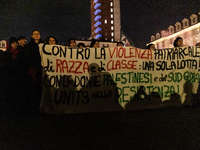 During the International Day for the Elimination of Violence Against Women, people march in a protest organized by ''Non una di meno'' and o...