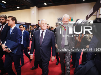 Antonio Tajani and Paolo Zangrillo attend the 41st ANCI Annual Assembly at Lingotto Fiere in Turin, Italy, on December 22, 2024 (