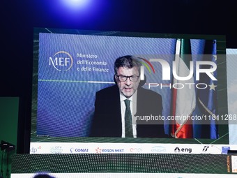 Giancarlo Giorgetti attends the 41st ANCI Annual Assembly at Lingotto Fiere in Turin, Italy, on December 22, 2024 (