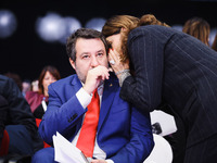 Matteo Salvini and Daniela Santanche attend the 41st ANCI Annual Assembly at Lingotto Fiere in Turin, Italy, on December 22, 2024. (