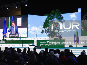 Matteo Salvini attends the 41st ANCI Annual Assembly at Lingotto Fiere in Turin, Italy, on December 22, 2024 (