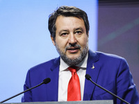 Matteo Salvini attends the 41st ANCI Annual Assembly at Lingotto Fiere in Turin, Italy, on December 22, 2024 (