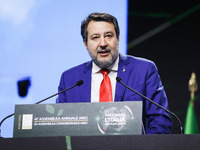 Matteo Salvini attends the 41st ANCI Annual Assembly at Lingotto Fiere in Turin, Italy, on December 22, 2024 (