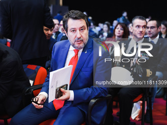 Matteo Salvini attends the 41st ANCI Annual Assembly at Lingotto Fiere in Turin, Italy, on December 22, 2024 (