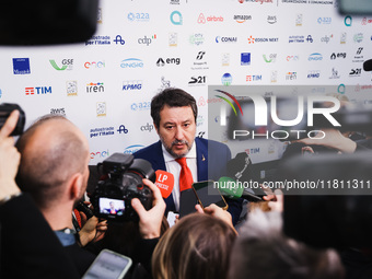 Matteo Salvini attends the 41st ANCI Annual Assembly at Lingotto Fiere in Turin, Italy, on December 22, 2024 (