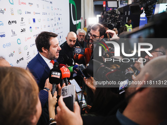 Matteo Salvini attends the 41st ANCI Annual Assembly at Lingotto Fiere in Turin, Italy, on December 22, 2024 (