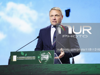 Francesco Lollobrigida attends the 41st ANCI Annual Assembly at Lingotto Fiere in Turin, Italy, on December 22, 2024 (