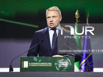 Francesco Lollobrigida attends the 41st ANCI Annual Assembly at Lingotto Fiere in Turin, Italy, on December 22, 2024 (