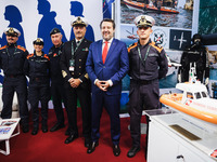 Matteo Salvini visits the Guardia Costiera stand at the 41st ANCI Annual Assembly at Lingotto Fiere in Turin, Italy, on December 22, 2024 (