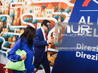 Matteo Salvini attends the 41st ANCI Annual Assembly at Lingotto Fiere in Turin, Italy, on December 22, 2024 (