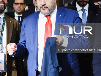 Matteo Salvini attends the 41st ANCI Annual Assembly at Lingotto Fiere in Turin, Italy, on December 22, 2024 (